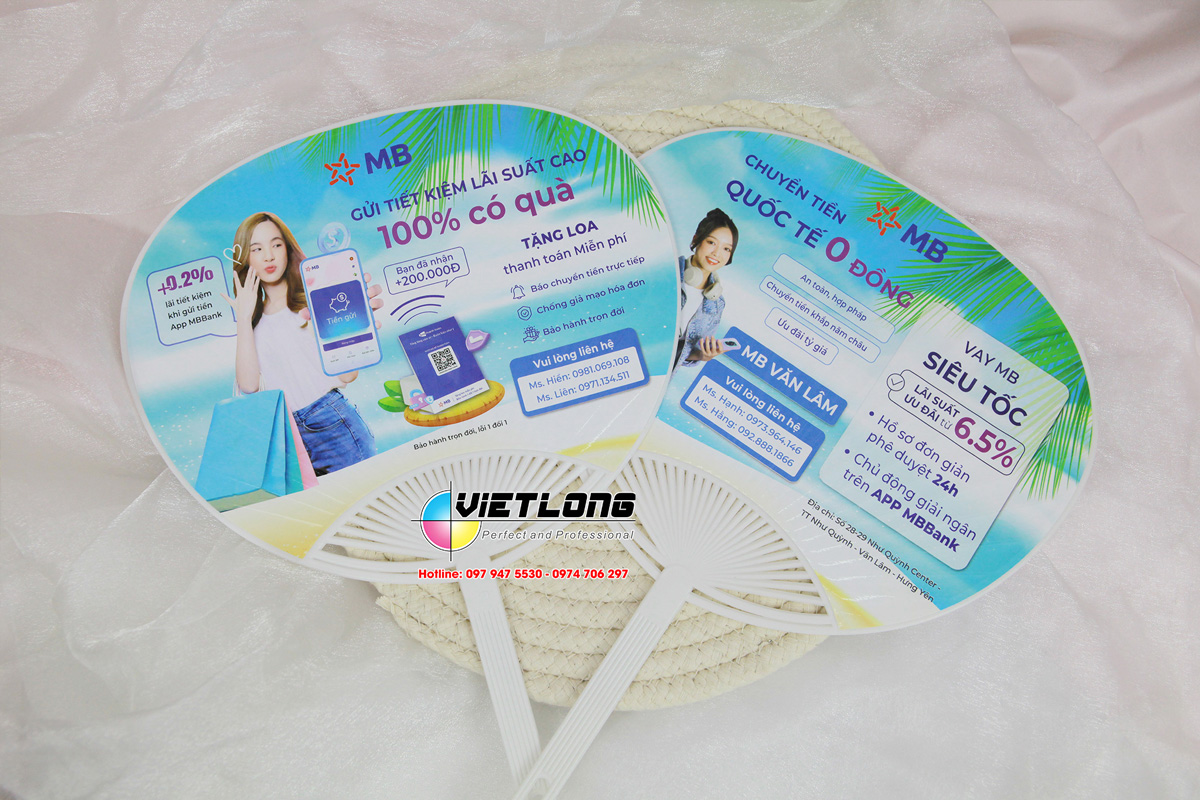 Mẫu quạt nhựa quảng cáo dịch vụ ngân hàng