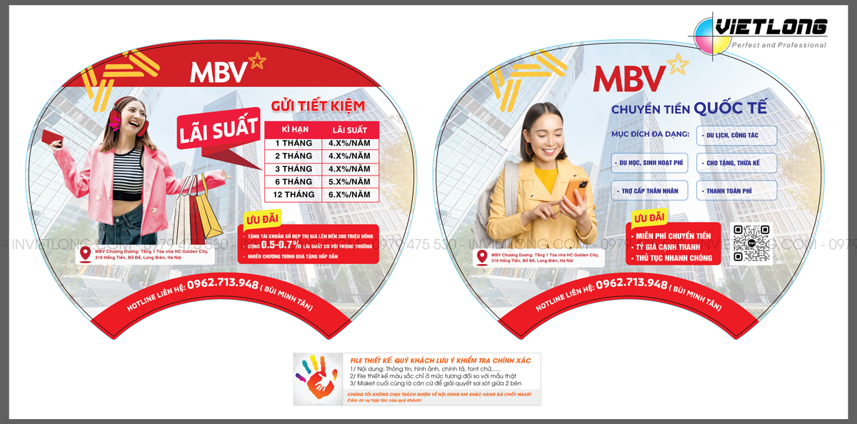 Mẫu quạt nhựa quảng cáo dịch vụ ngân hàng
