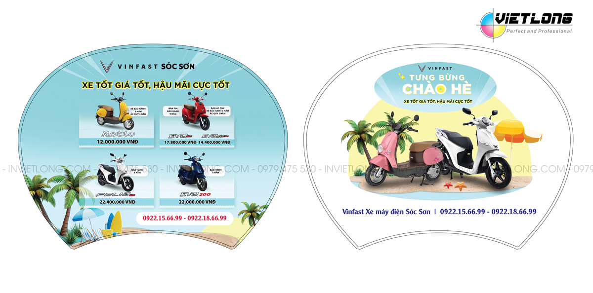Mẫu quạt nhựa quảng cáo xe máy điện vinfast