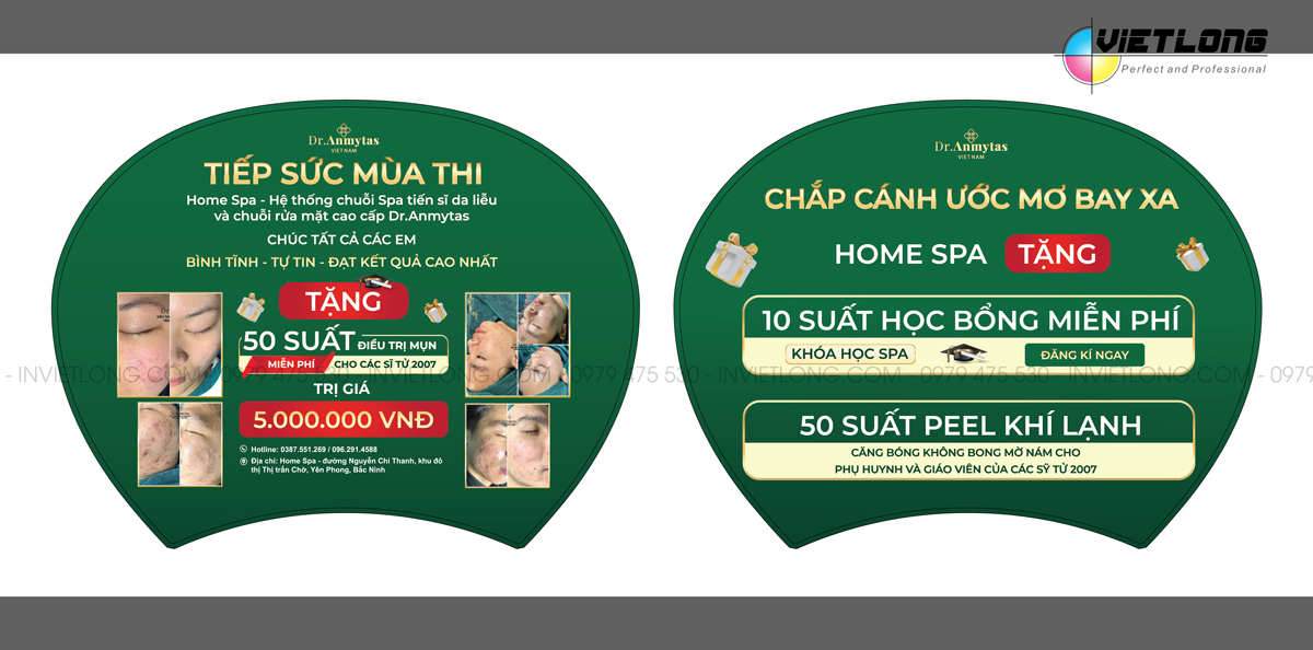 Mẫu quạt tiếp sức mùa thi cho Spa