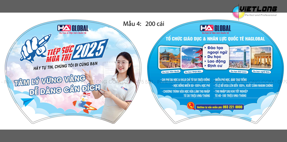 Mẫu quạt nhựa tiếp sức mùa thi đẹp ấn tượng