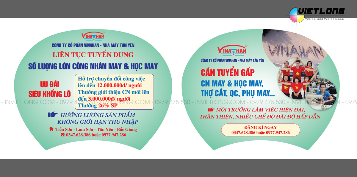 Mẫu quạt nhựa tuyển dụng công nhân may