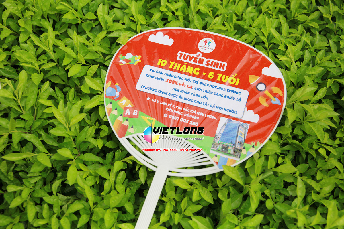 Mẫu quạt nhựa tuyển sinh mầm non