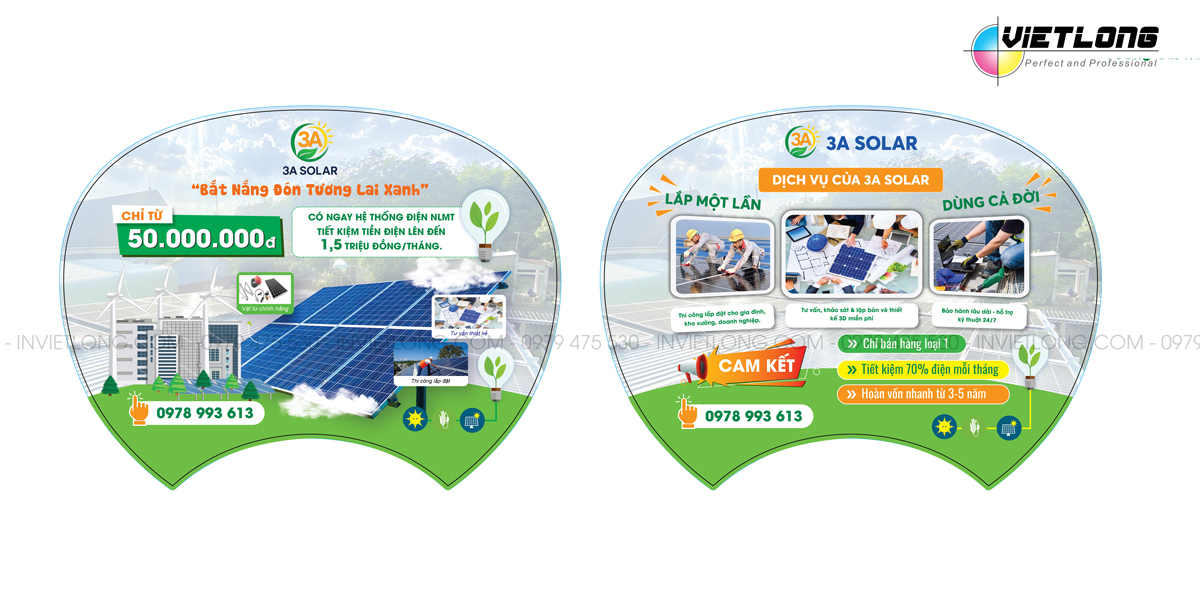 Mẫu quạt nhựa quảng cáo dịch vụ lắp đặt điện mặt trời
