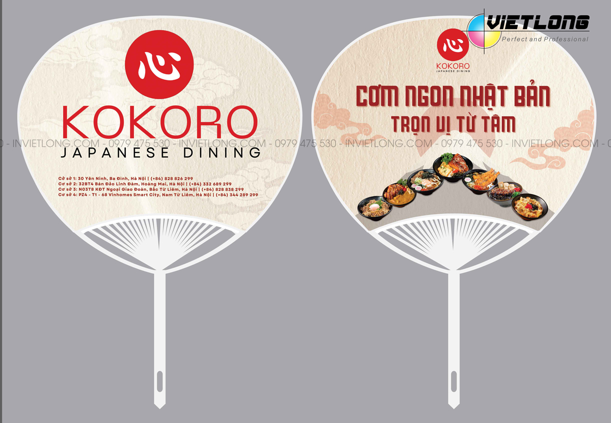Mẫu quạt nhựa quảng cáo nhà hàng Nhật Bản