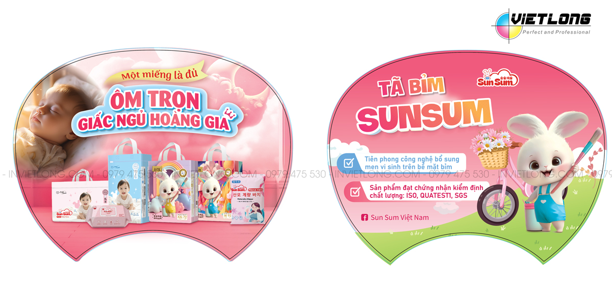 Mẫu quạt nhựa quảng cáo tã bỉm