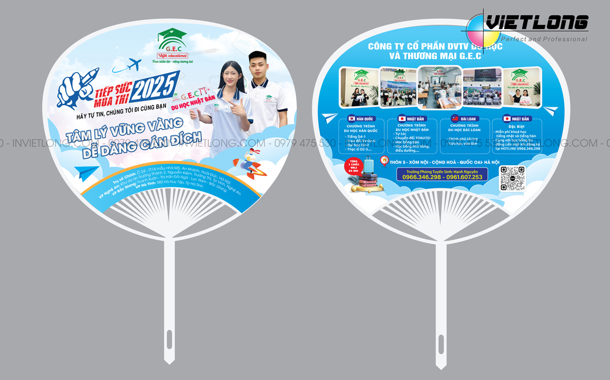 In quạt nhựa tiếp sức mùa thi nhanh rẻ