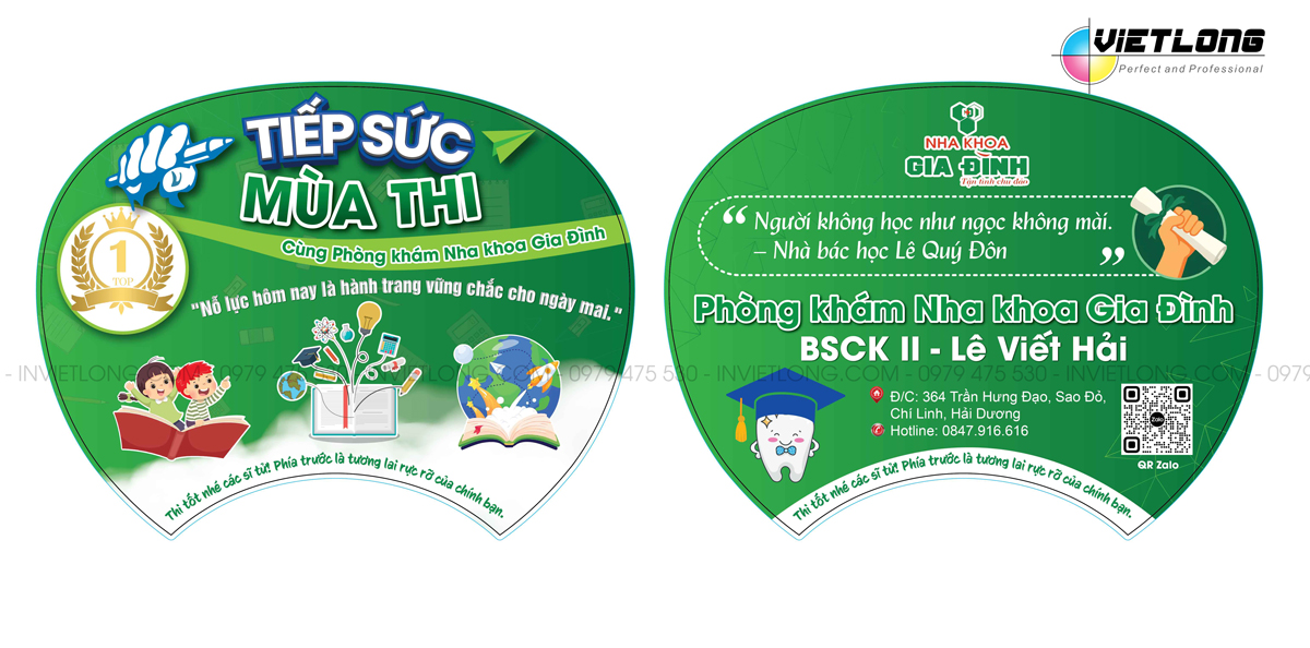 Mẫu quạt tiếp sức mùa thi cho phòng khám