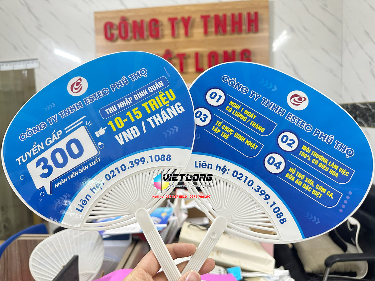 Mẫu quạt tuyển dụng công nhân đẹp ấn tượng