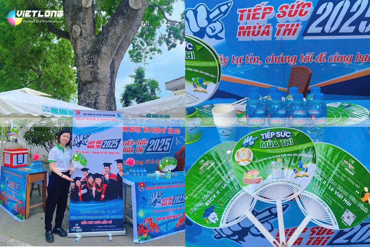 Quạt nhựa quảng cáo tiếp sức mùa thi