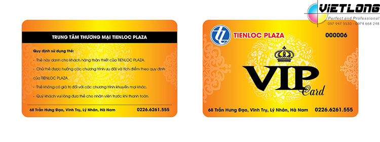 Thẻ nhựa VIP cho trung tâm thương mại