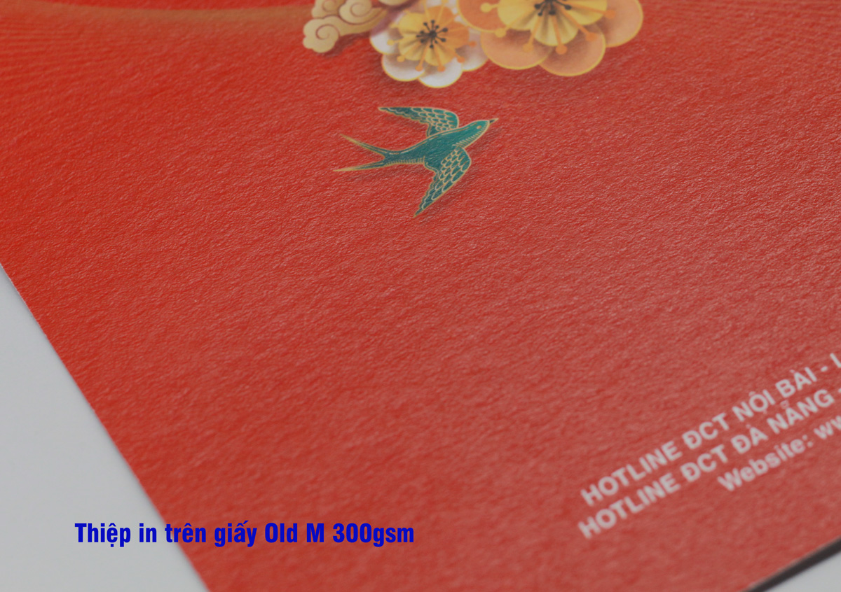 Thiệp in trên giấy Old M 300gsm