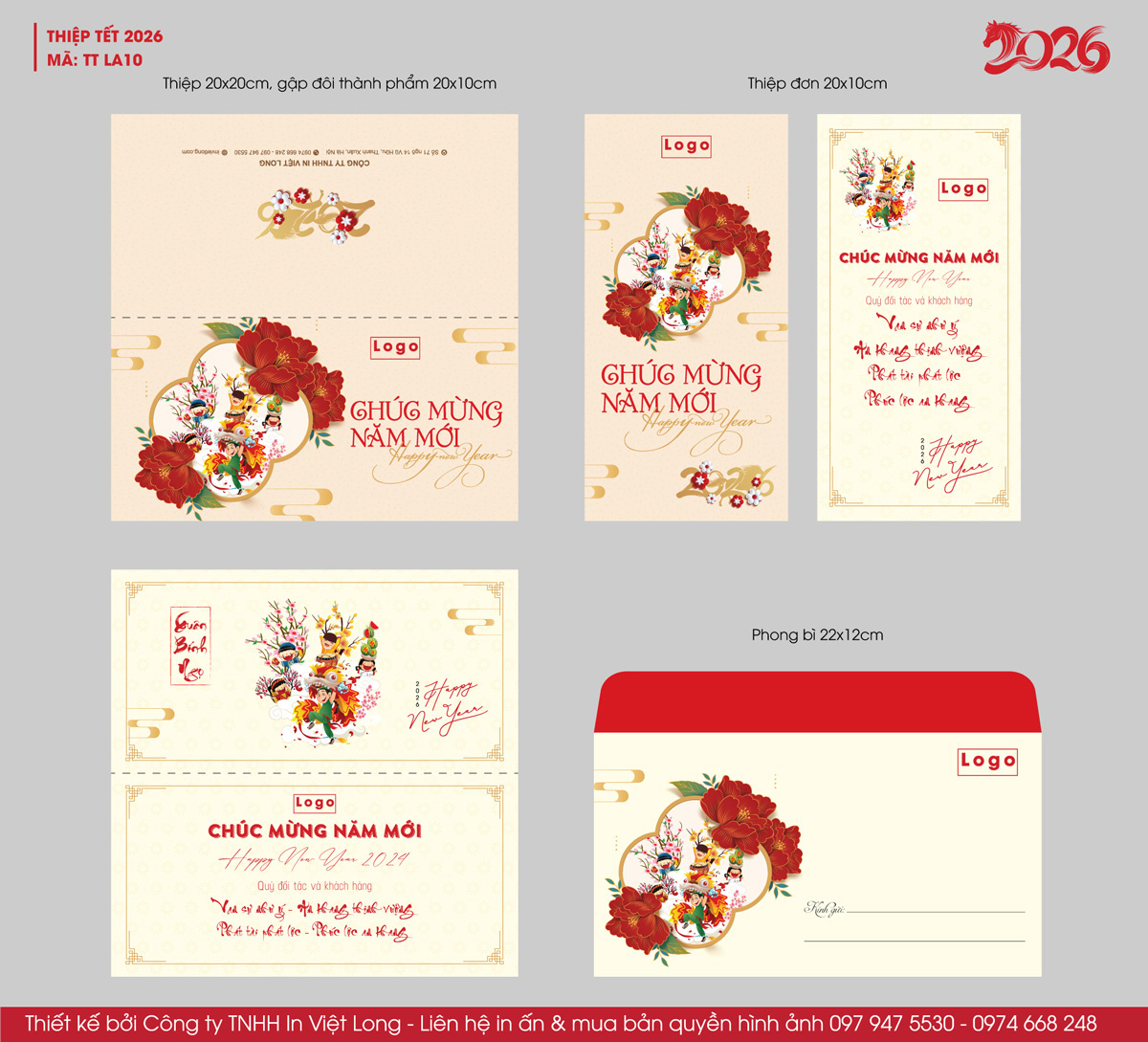 Thiệp xuân đa dạng mẫu mã