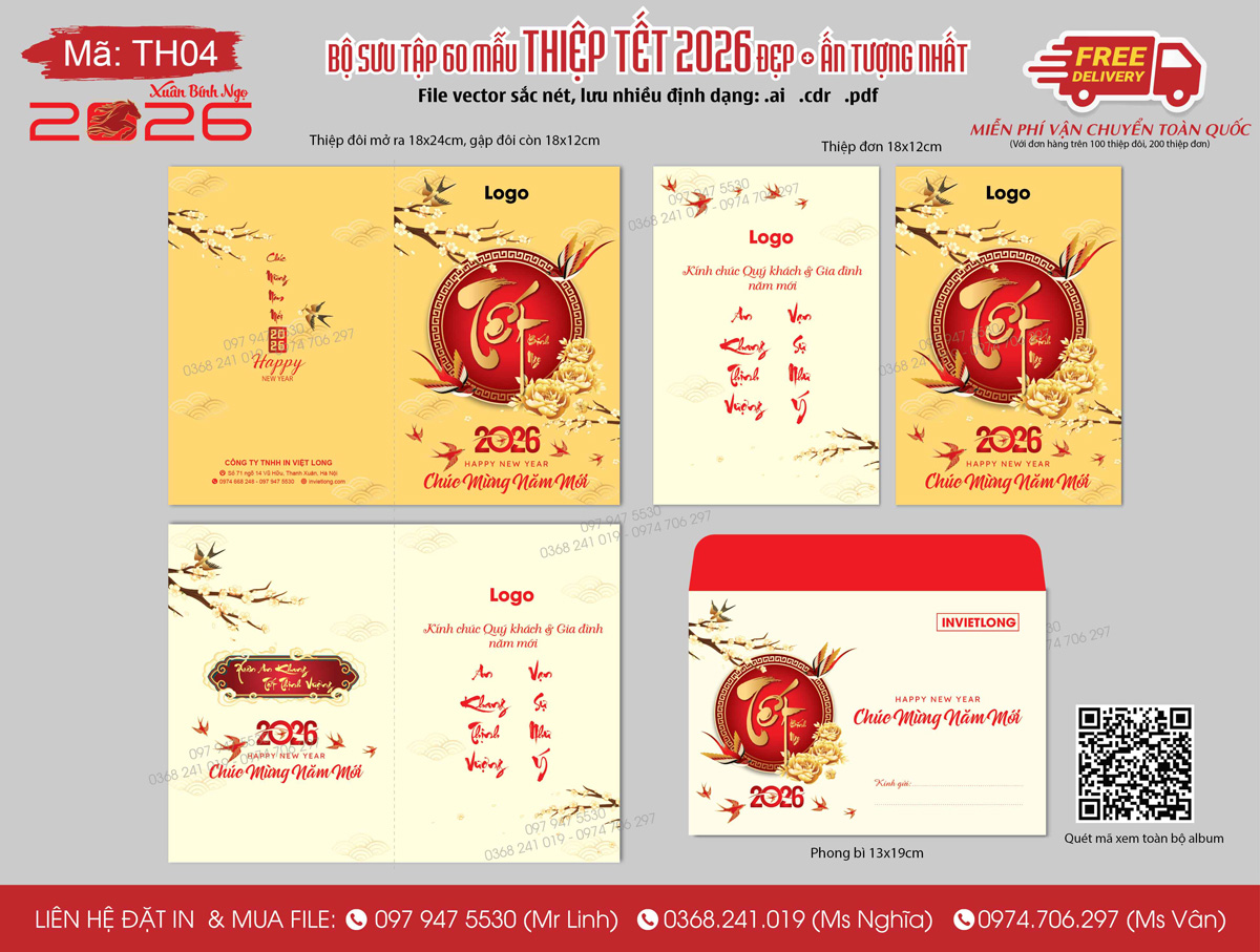 File thiết kế thiệp chúc mừng năm mới 2026 Bính Ngọ