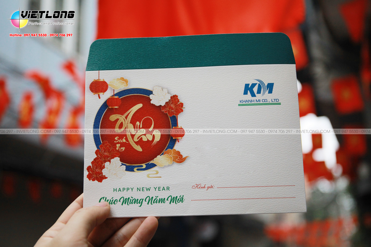 In phong bì Tết 2026 giấy mỹ thuật cao cấp sang trọng