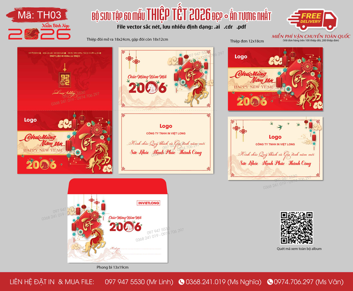 in thiệp chúc mừng năm mới 2026 tặng đối tác khách hàng nhân viên