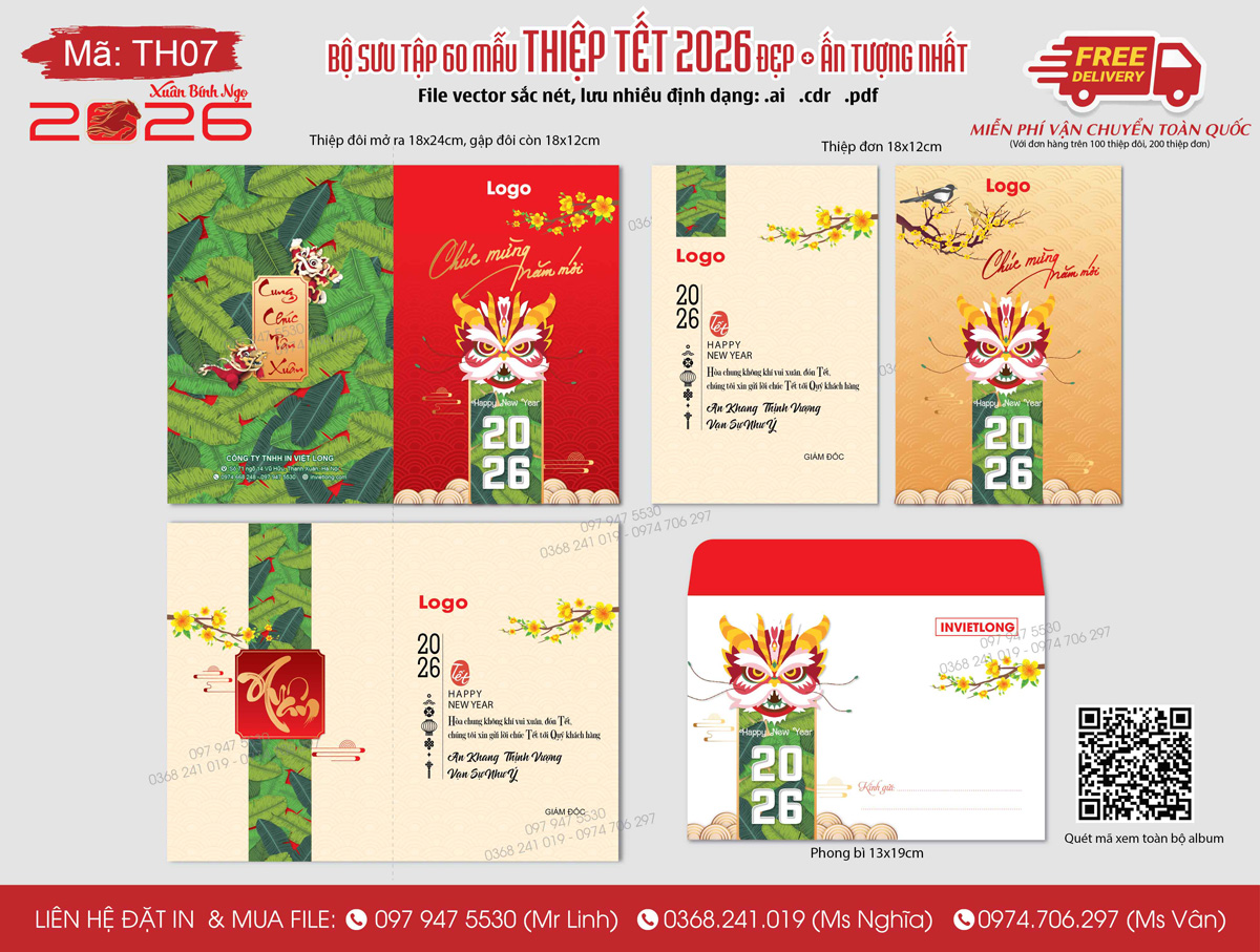 In thiệp năm mới 2026 số lượng ít