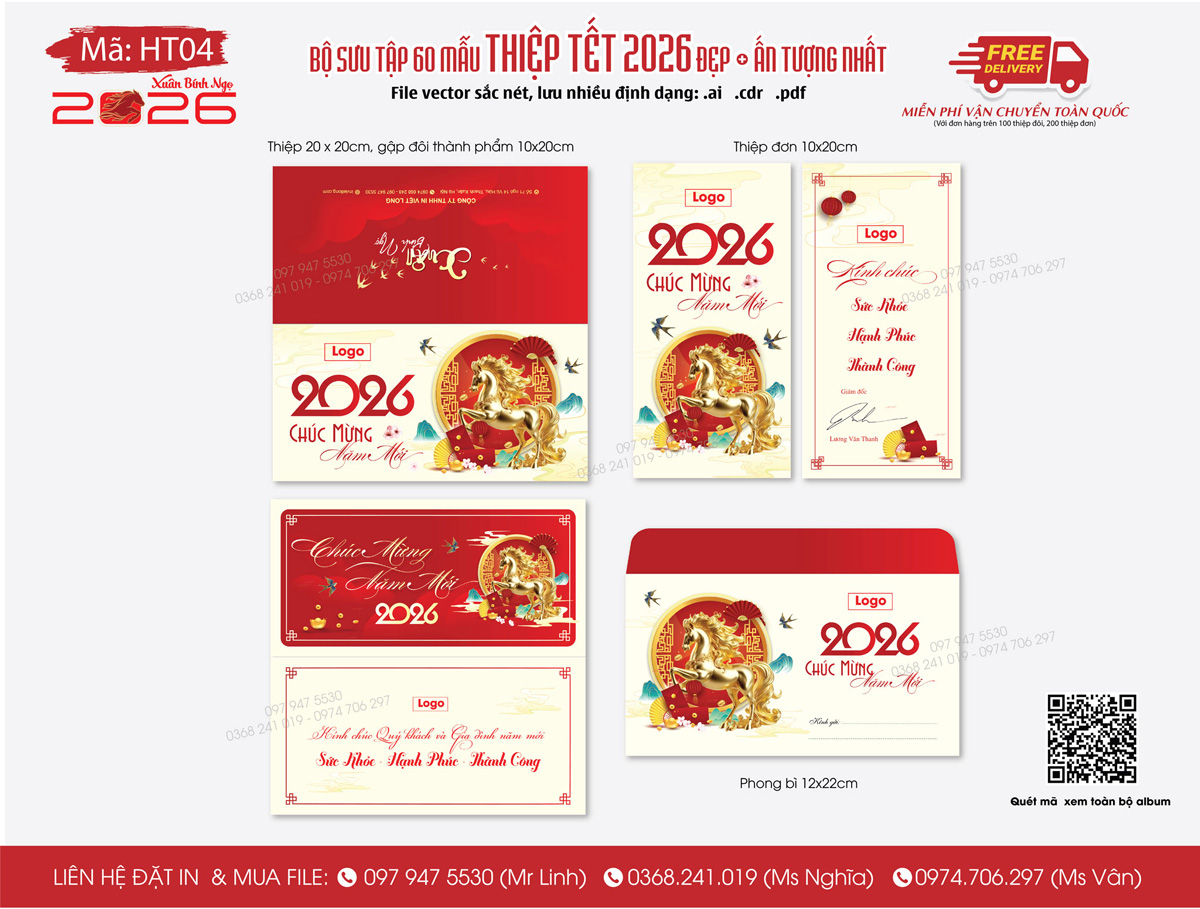 In thiệp Tết 2026 tại Sài Gòn