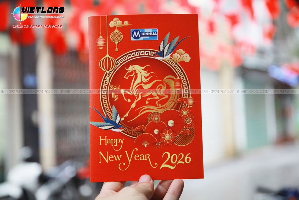 Mẫu thiệp chúc Tết 2026 Bính Ngọ đẹp