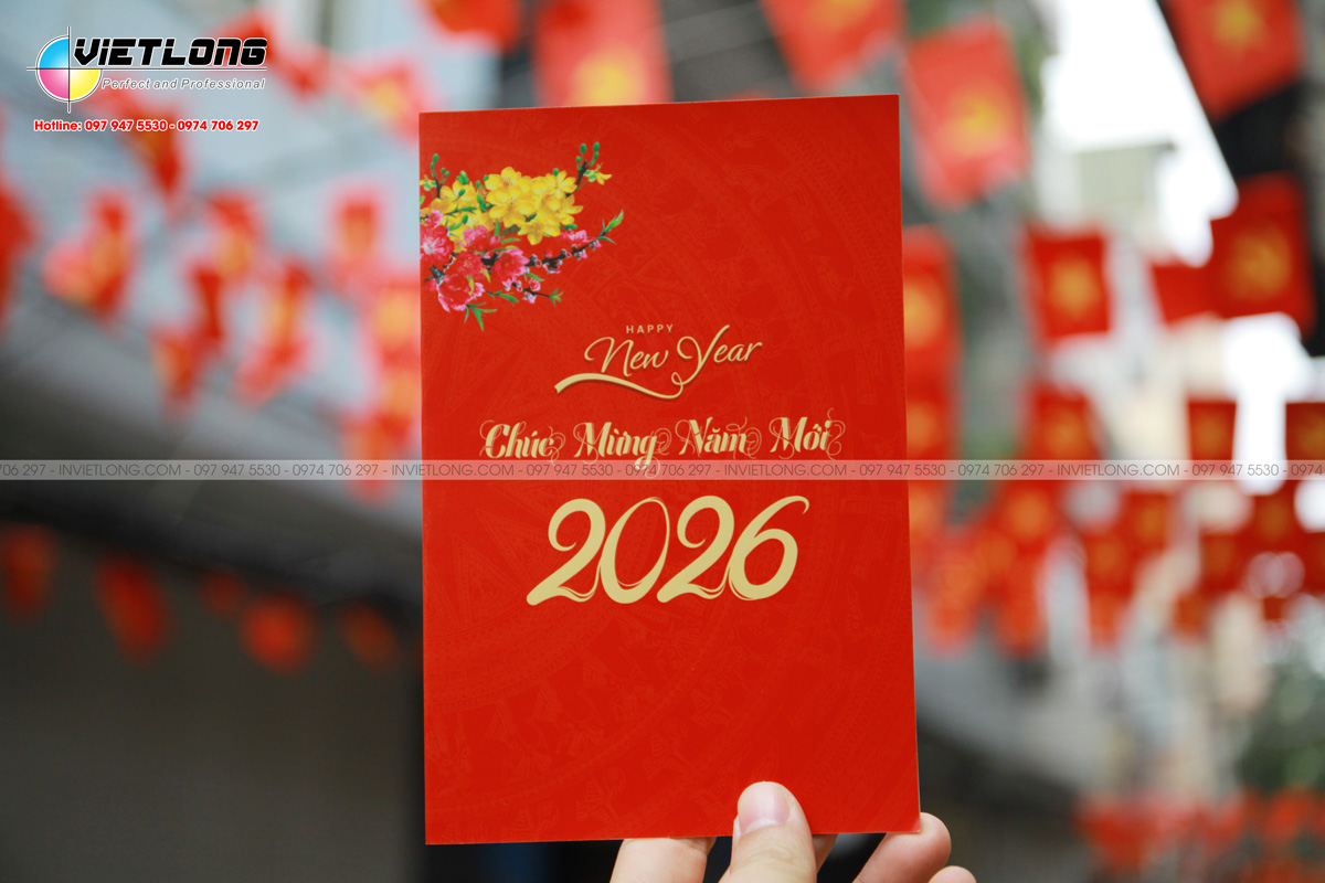 Thiệp tết cho cơ quan nhà nước đơn giản trang trọng