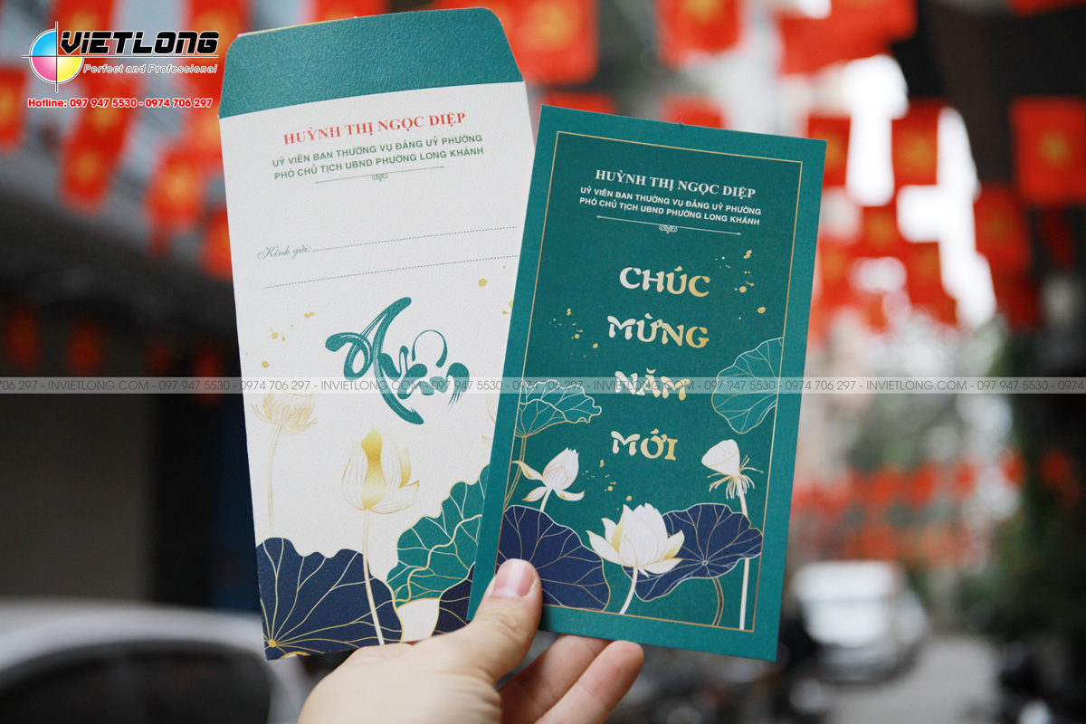 Thiệp chúc Tết 2026 in giấy sần cao cấp