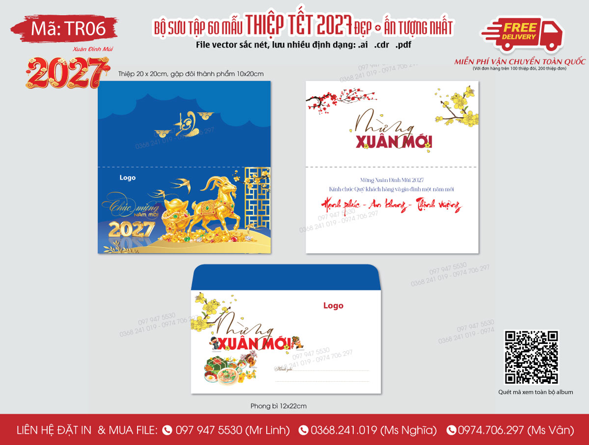 In thiệp Tết 2027 đẹp rẻ chất lượng cao