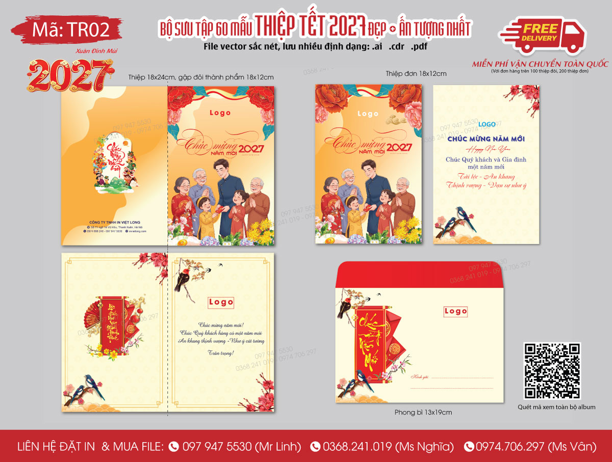 Công ty in & Thiết kế thiệp chúc Tết 2027 Đinh Mùi