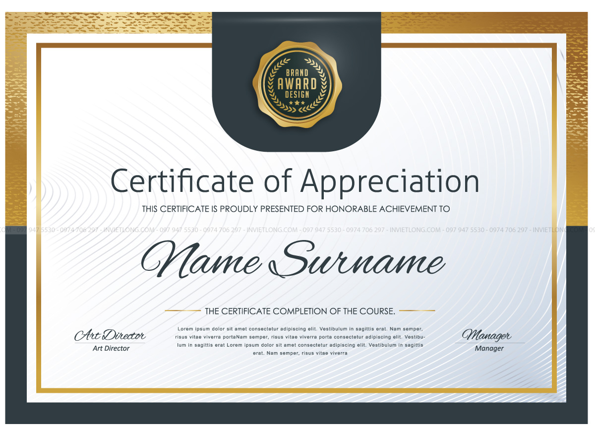 Mẫu giấy khen thưởng nhân viên xuất sắc