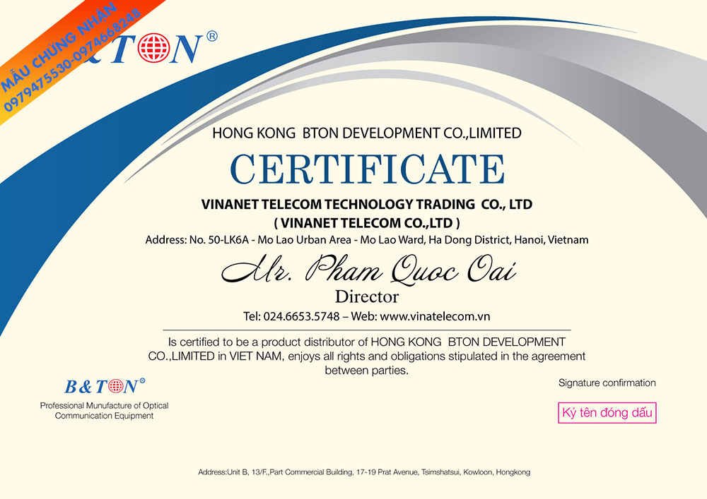 in giấy chứng nhận certificate
