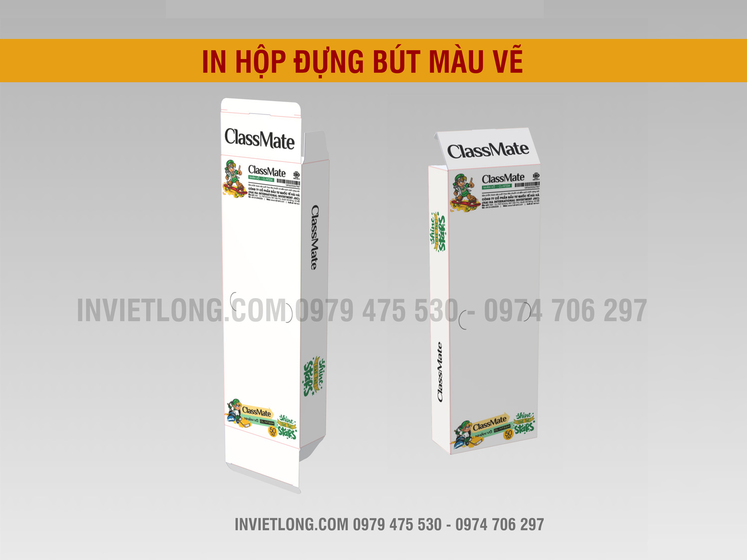in hộp đựng bút màu bút vẽ
