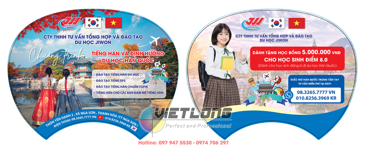 Mẫu quạt nhựa du học Hàn Quốc đẹp