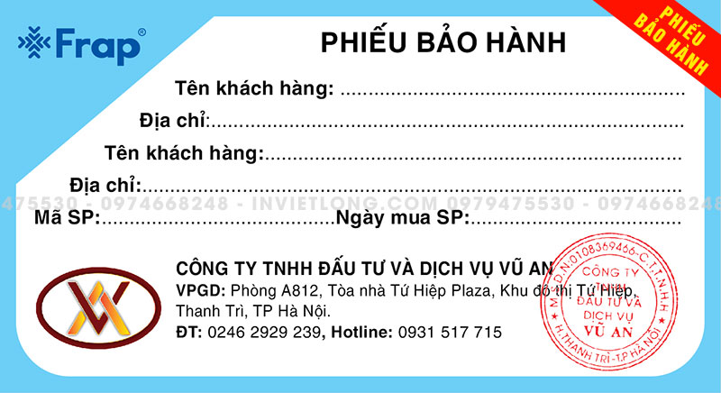 in phiếu bảo hành giá rẻ