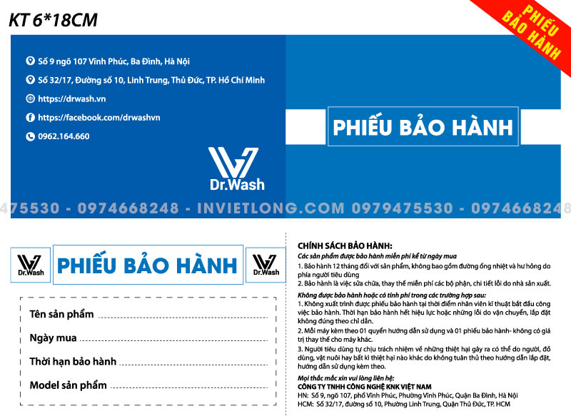 Thiết kế phiếu bảo hành