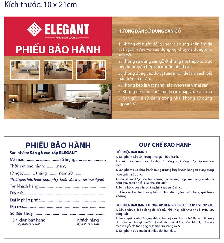 Phiếu bảo hành sàn gỗ