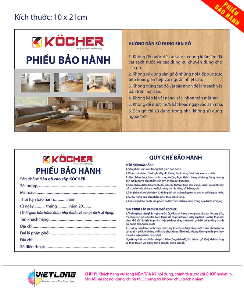 Công ty in phiếu bảo hành