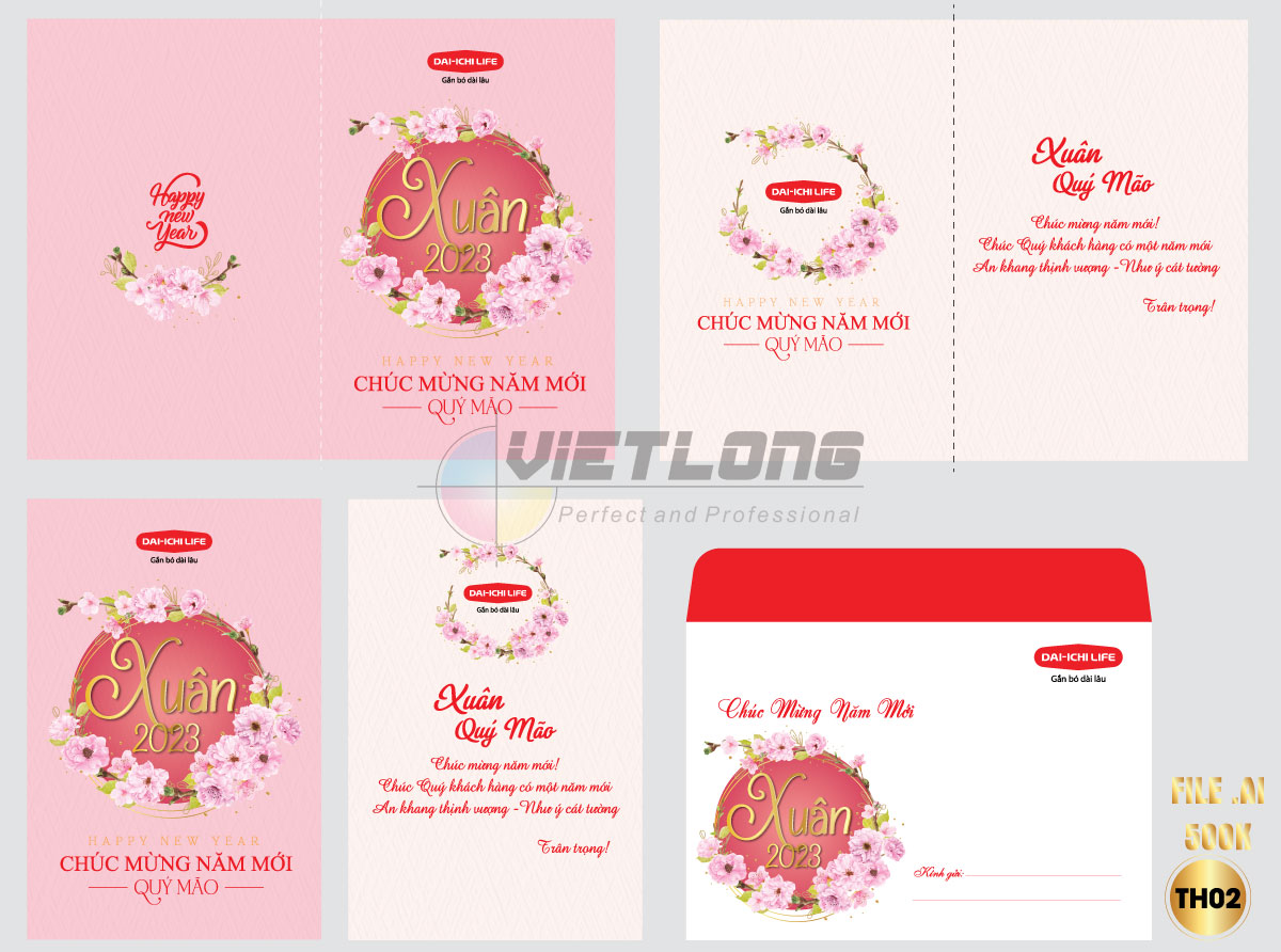 Mẫu thiệp tết 2023 ấn tượng