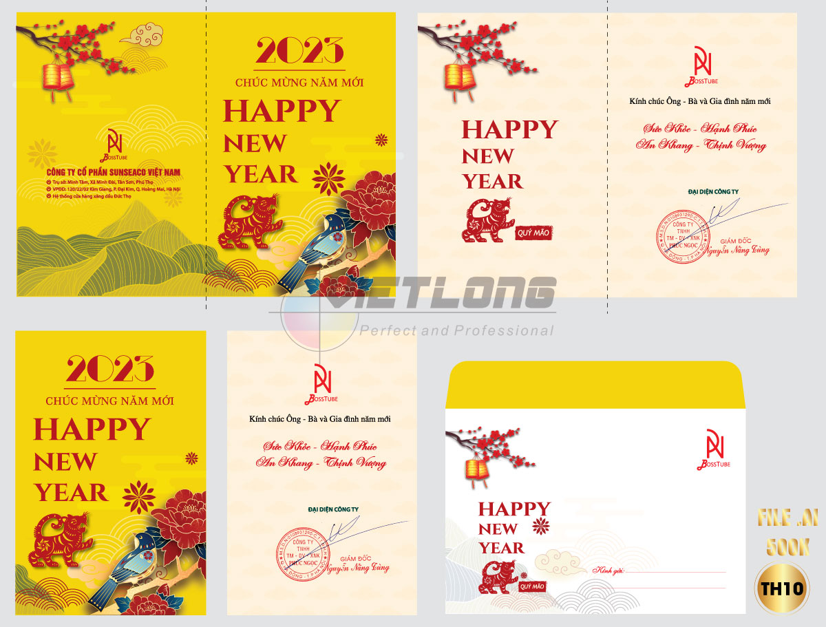 Bộ sưu tập mẫu thiệp Tết 2023 Quý Mão ấn tượng nhất