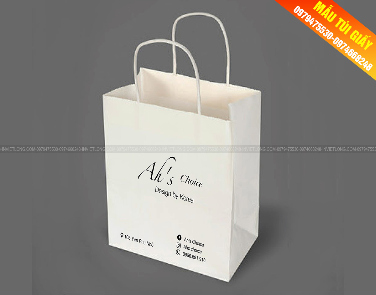 Túi giấy kraft nhật trắng cho shop thời trang