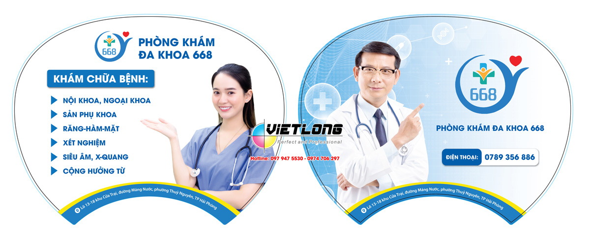 In quạt nhựa cho phòng khám đa khoa