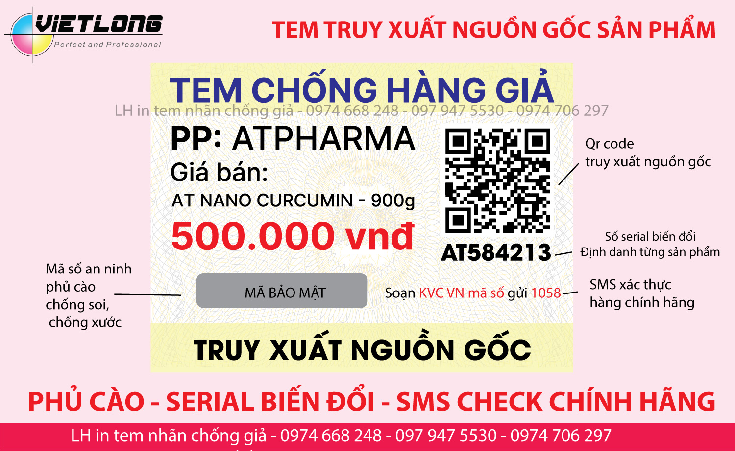 Tem phủ cào mã Qrcode truy xuất nguồn gốc hàng hóa