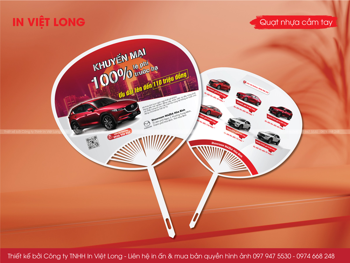 Mẫu quạt nhựa quảng cáo xe mazda