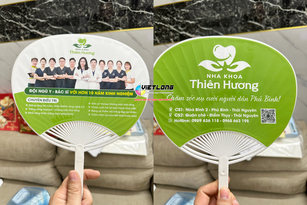 Mẫu quạt nhựa quảng cáo phòng khám nha khoa