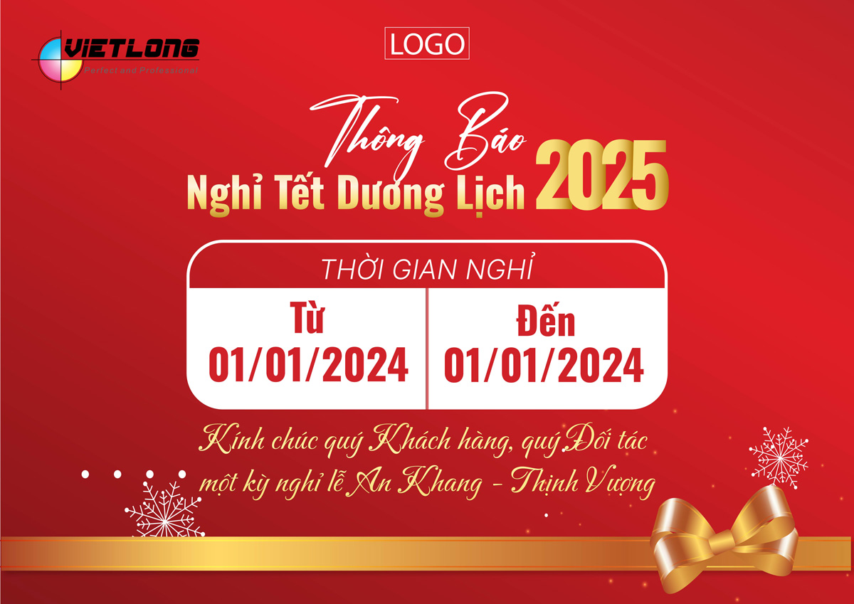 mẫu thông báo lịch nghỉ Tết