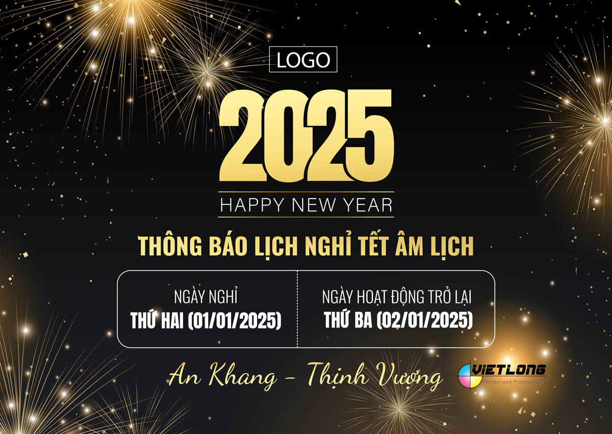 mẫu thông báo lịch Tết nguyên đán 2025 mới nhất